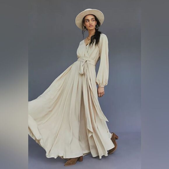 Anthropologie Erika Pena Draped Wrap Maxi Dress - Picture 1 of 4